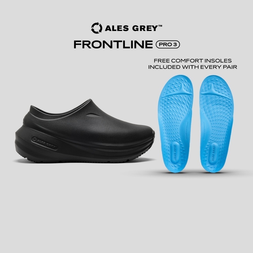 Frontline Pro 3 Black Women’s Clogs with Comfort Insoles